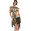 Disfraz de Halloween para Mujer Diosa Griega Vestido de Princesa Romana Cos Cleopatra Egipcia Disfraz de Mascarada Latina