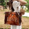 Bolsa de Grande Capacidade Feminina Verão Versátil 2023 Nova Bolsa de Ombro Transparente Textura de Geleia Bolsa Tote para Mãe e Filho/Commuter