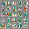 50 Piezas de Pegatinas Joguman, Dinosaurios Lindos de Dibujos Animados, Animales Lindos Cotidianos, Pegatinas Decorativas Impermeables de Moda para Tazas de Agua