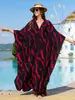 Vestido Largo Estampado de Rayón Holgado Talla Grande Europeo y Americano Transfronterizo Vestido Maxi de Vacaciones Cubrebikini para Mujer