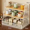 Estante de Almacenamiento de Escritorio, Aparador para Sala de Estar, Organizador de Bolsitas de Té y Tazas, Estante de Almacenamiento de Condimentos y Snacks para Encimera de Cocina del Hogar