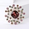 Estilo europeu e americano simples requintado popular liga strass broche girassol jóias populares colorido corpete pin