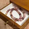 Pulsera de Jade Dorado de Seda de Xinjiang con Flor de Durazno para Mujer, Anillo Liso de Mano de Jade Yutai Auténtico Tipo Hielo con Perla Rosa