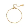 Moda Ins Europea y Americana Venta Caliente Simple Accesible Lujo Elegante Versátil Cadena para Clavícula Acero Inoxidable Chapado en Oro de 18K Cadena de Onda de Agua Pulsera