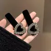 Presilha de cabelo preta, grampo de cabelo, presilha, estilo Chanel pequeno, presilha BB de veludo, elegante, para a nuca, presilha de cabelo, strass, elegante, versátil