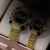 Reloj de Cuarzo para Pareja Marca Chenxi, Dorado con Diamantes, Acero Inoxidable Resistente al Agua con Calendario, Reloj de Pulsera para Hombre y Mujer, Transfronterizo