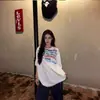 Camiseta de Algodão Puro Marca Tendência Retro Americana Ombro Normal Manga Curta para Mulheres 2026 Novo Design Popular de Verão Top de Nicho