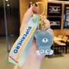 Llavero de Oso Palma de Resina de Dibujos Animados Cristal Transparente Colgante Femenino Pareja Decoración de Coche Mochila Accesorio Creativo