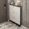 Sapateira fina estilo italiano de luxo leve com porta basculante para entrada de casa, armário de corredor de grande capacidade, estante de sapatos de armazenamento simples e moderna