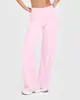 Pantalones de Yoga Acampanados Transfronterizos, Cintura Plegable Pierna Recta Suaves de Secado Rápido Cadera de Durazno Caramelo Pantalones de Yoga Fitness para Mujer Exteriores