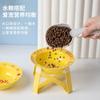 Tazón Platillo Volador con Base Corta de Hierro Cerámica para Mascotas con Soporte para Tazón Tazón para Gato Tazón para Perro Antivuelco Tazón de Agua Estilo Creativo Simple