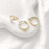 Color duradero oro de 14K DIY perla adhesiva cuentas de medio agujero anillo soporte Tupin anillo abierto enrollado a mano soporte vacío accesorios de soporte