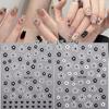 Sticker para Uñas de Flores Pintado a Mano en Blanco y Negro Nuevo Amor en Relieve Flor Calcomanías para Uñas de Uso Productos Decorativos Explosiones de Celebridad de Internet
