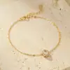 Bajo el Árbol Banyan Pulsera de Plata de Ley S925 Vintage Francés con Piedras Preciosas para Mujer, Lujosa y Exquisita, Chapada en Oro, Joyería de Mano Simple