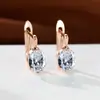 Pendientes Sencillos Ovalados de Zirconia Única de Venta Caliente Transfronterizos Pendientes de Piedras Preciosas de Colores Ligeramente Lujosos Retro para Mujer Fuente de Suministro Transfronteriza