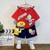 Conjunto de Verão Infantil de Manga Curta 2026 Novo Estiloso Tendência Roupa Fina para Bebê Menino Fresco Estilo Coreano Moda de Verão