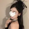 Tocado Beige de Malla Estilo Hepburn Francés con un Aire de Socialité, Tocado con Velos, Accesorio para el Cabello para Vestido de Noche