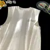 Camiseta Masculina Sem Manga Bordada Colete de Marca Tendência Verão Tie-Dye Manga Curta Top Esportivo de Basquete Jovem