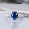 Nuevo anillo de mujer con zircón y diamante ovalado, moda europea y americana, ambiente transfronterizo B2411