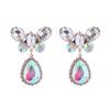 Pendientes de moda europea y americana con aguja de plata 925 en forma de mariposa, nuevos pendientes de moda elegantes y sencillos para mujer, de alta calidad y a juego.