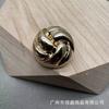 Botão de Metal com Nó Chinês Estilo Chanel Casaco de Lã Tricotado Botão Simples Versátil Decorativo Fivela Costurada à Mão