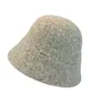 Chapéu de Balde de Pelúcia Liso Novo para Outono e Inverno com Circunferência da Cabeça Grande para Mulheres, Chapéu de Balde Quente Versátil Simples Japonês de Alta Qualidade para Afinar o Rosto