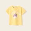 Roupa infantil feminina algodão puro estilo ocidental moda infantil camiseta manga curta tesouro masculino cor sólida série desenho animado combina com tudo moda coreana camiseta