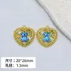 Colgante de aleación estilo Diyins hecho a mano, corazón colorido, etiqueta de oso, joyería, collar, pendientes, pulsera, accesorios, material