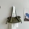 Bolsa Tote de Nylon de Gran Capacidad Estilo Coreano 2026 para Mujer, Moda de Nicho Casual con Cierre de Cordón para Hombro o Debajo del Brazo