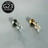 Item Popular Transfronteiriço: Piercing Labial de Titânio F136 6-10mm com Brincos de Zircônia em Formato de Flor, Piercings de Cartilagem, Atacado de Fábrica em Estoque