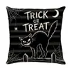 Conjunto de Capas de Almofada Decorativas de Linho para Casa de Halloween com Combo de Capa de Almofada de Sofá de Cabeça de Abóbora Engraçada