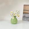 Estilo Ins Boca Larga Cor Cerâmica Pequeno Vaso Flor Seca Flor de Simulação Conjunto Ornamentos Pequenos Decorativos de Mesa para Feriado