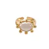 Anillo Abierto Geométrico de Encaje Ovalado de Resina Europeo y Americano, Anillo de Dedo Índice de Gama Alta de Nicho Transfronterizo, Joyería de Moda Personalizada