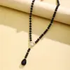 Streamer Ámbar~Collar Largo de Cuentas Ojo de Tigre Estilo Retro Maillard para Mujer Otoño e Invierno Lujo Accesible Suéter de Gama Alta