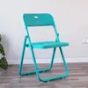 Silla Plegable de Plástico, Taburete Doméstico, Silla Moderna de Moda para Fotos, Silla de Oficina para Dormitorio, Silla para Conferencias y Capacitación, Silla con Respaldo