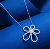 Colar de girassol completo de diamantes moderno estilo coreano para mulheres, colar de flor longo fashion e elegante, acessório de corrente para clavícula