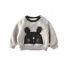 Conjunto de sudadera casual de invierno para niñas, con diseño de caricatura, top de manga larga con forro polar y pantalón de chándal grueso y cómodo.. 65389