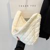 Bolsa para Casaco de Penas Bolsa Feminina 2023 Nova Simples Cor Sólida Bolsa Tote Verão Diamante Grande Capacidade Bolsa de Ombro Casual