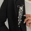Broche Pingente Coração de Metal Design Transfronteiriço Europeu e Americano Acessório Versátil Multifuncional com Borla de Pérola Sintética
