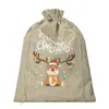 Bolsas de Arpillera con Cordón Navideñas, Bolsas de Arpillera con Cordón para Empaque de Regalos Navideños, Bolsas de Dulces para Niños, Bolsas de Regalo para Fiestas Navideñas