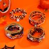 Set de Pulseras de Halloween Europeas y Americanas Divertida Fiesta Calabaza Fantasma Gato Calavera Pulsera de Arcilla Suave Pulsera para Mujeres