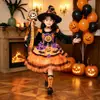 Vestido Princesa Lolita Abóbora para Meninas Fantasia Cosplay de Halloween Infantil Vestido para Performance em Festival Vestido com Saia Bufante