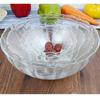 Tigela de lótus de vidro espessado tigela de lavar chá de vidro de grande capacidade transparente tigela de sobremesa para salada de frutas 9 polegadas tigela de mão
