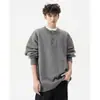 Suéter para Hombre de Otoño Invierno con Cuello Henley Americano Suéter para Hombre Estilo Perezoso Casual Retro Americano Tejido Suéter Liso para Hombre Cruzado