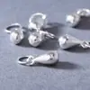 Plata Pura 999 Plata Maciza Superficie Lisa Cara Sonriente Gota de Agua Colgante DIY Pulsera Trenzada con Cuentas Pendiente Encanto Accesorios de Plata
