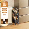 Gabinete de Almacenamiento de Plástico Multiusos con Estante de Espacio para Cocina y Baño del Hogar, Carrito de Almacenamiento Móvil