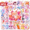 Compra directa transfronteriza de 50 lindas pegatinas de animales de figurillas de cerámica para decorar tazas de agua, cuadernos y diarios, pegatinas impermeables