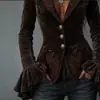 Nueva Chaqueta de Terciopelo Chocolate Bordada con Volantes de Moda Otoño/Invierno 2026 de Amazon