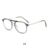 Nova Armação de Óculos Retrô de Alta Qualidade para Homens com Ponte Dupla Fashionável Versátil Anti-Luz Azul TR Cola Dourada Misturada Lentes Planas