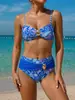 2027 Nuevo Traje de Baño para Mujer Europeo y Americano Traje de Baño de una Pieza Cintura Entallada Retro Espalda Descubierta Sexy Pecho Plano Bloque de Color Bikini Dividido